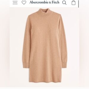 Abercrombie & Fitch Mockneck Cashmere Sweater Dress In Camel Size XS